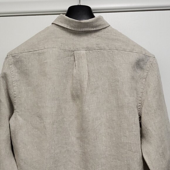 Banana Republic BR Mens Shirt 100% Linen Sze Small Button Up Long Sleeve Coastal - Picture 10 of 15